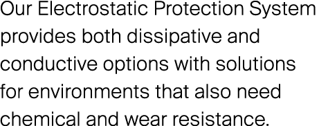 Our Electrostatic Protection System provides both dissipative and conductive options with solutions for environments ...