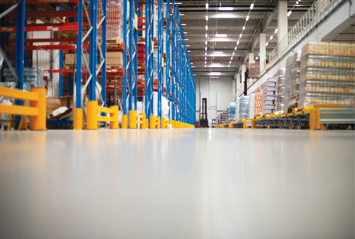 Warehouse full of goods, no people