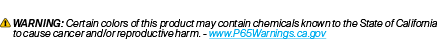 WARNING: Certain colors of this product may contain chemicals known to the State of California to cause cancer and/...